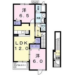 内部駅 徒歩17分 2階の物件間取画像